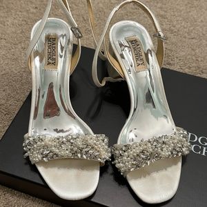Badgley Mischka Clara Embellished Strap Evening Shoe